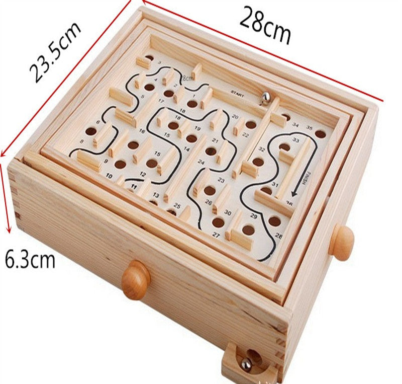 Ball Rolling Wooden Maze Game, Puzzle Game